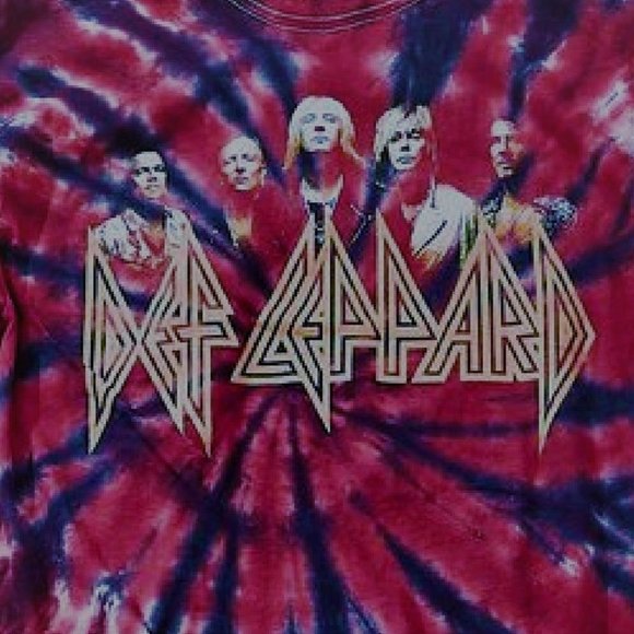 Def Leppard Photo Logo metal rock Tie Dye Official cotton M/L fit L NWT - Picture 2 of 3